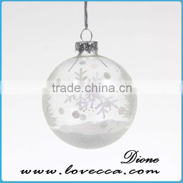 Shine--blown Glass Christmas Ornament Crafts Transparent Xmas Glass Ball photo-6