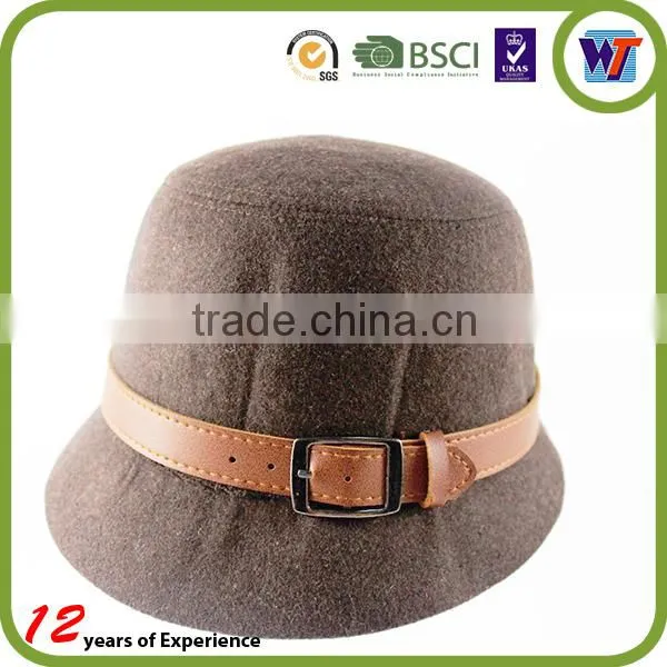 2015 High Quality Women Fashion Cap Custom Wool Felt Hats With Fur Buckle photo-3
