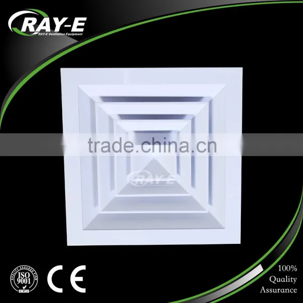 Factory Price Aluminum Air Ventilation System 4 Way Supply Duct Ceiling Square Air Diffuser photo-2