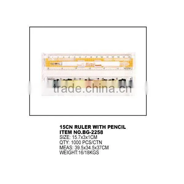 15CM RULER WITH PENCIL