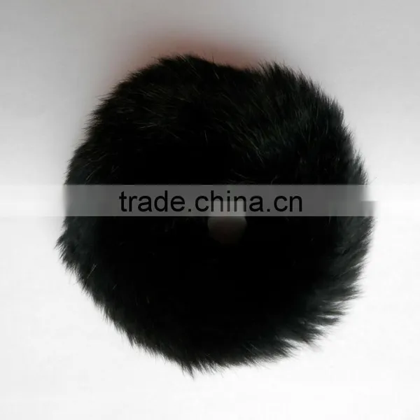High Quality Hair Band Made by Black Rex Rabbit Fur Ball