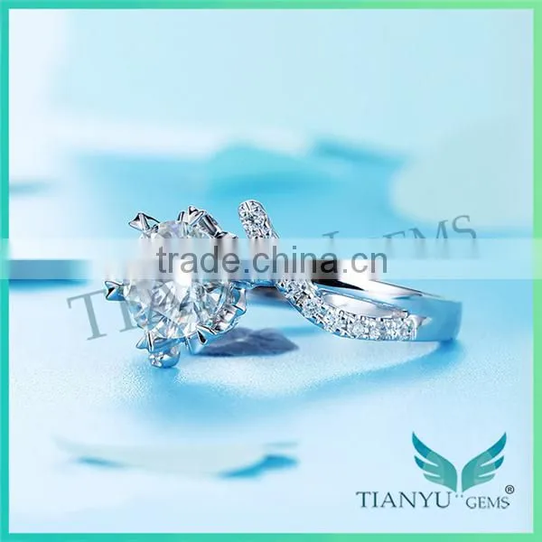 925 Sterling Sliver Ring Super White Moissanite Diamond Engagement Ring for Jewelry photo-2