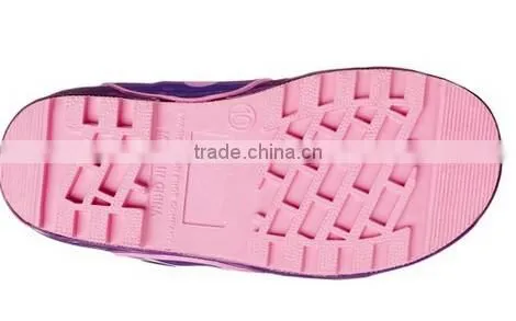 Lovely Girls Butterfly Print Rubber Rain Boots With Handle photo-3