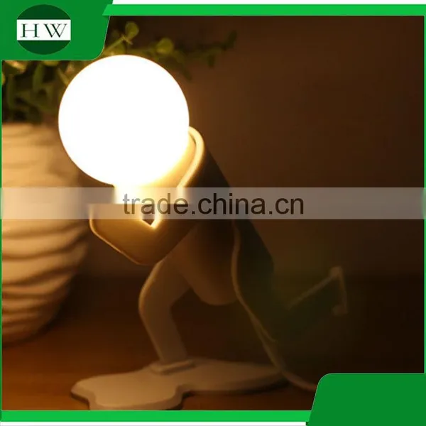 Children Plastic Mini Cartoon Running Man Electric Plug Night Lamp Light photo-2