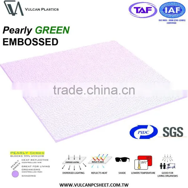 NIR Control Greenhoust Plasitc Polycarbonate Solid Embossed Sheet (Pearly GREEN Embossed) photo-5