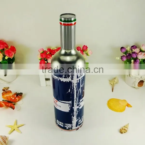 Recyclable Round Tall Alcohol Metal Tin Container