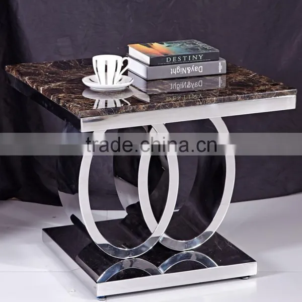Luxury Dining Room Set Marble Top Side Table photo-4