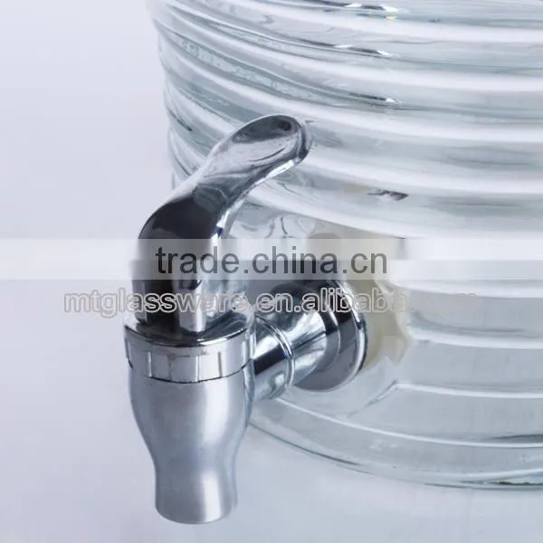 Clear Machine Made Glass Dispenser for Juice Beverage Water With Silver Tap photo-2