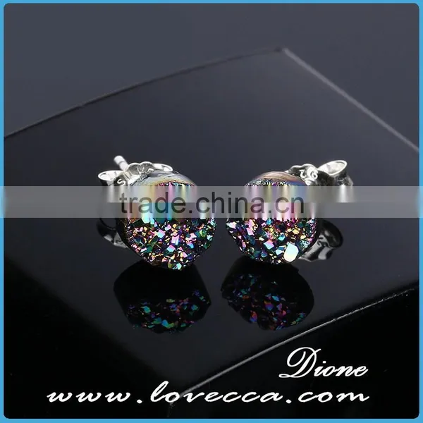 Earrings Women Jewelry 925 Sterling Silver Earrings With Agate Druzy photo-4