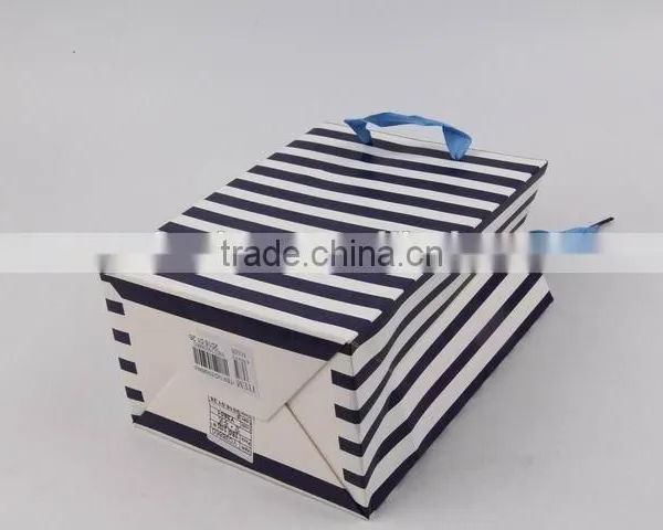 Foldable Gift Bag With Stripe Pattern/ Shopping Paper Bag photo-5