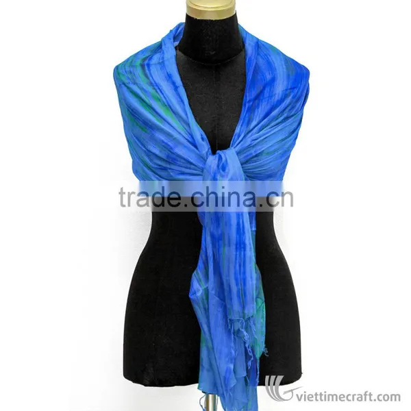 Dyed Silk Scarf, Multi-color, 100% Handicraft in Vietnam photo-3