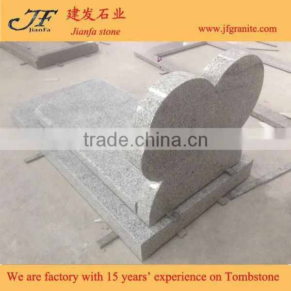 Exquisite Grey Double Heart Granite Headstone Designs photo-4