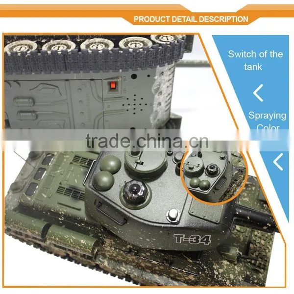 New Design Hot Fashion 27M T-34 RUSSIA Metal RC Tank Military Toys for Sale photo-3