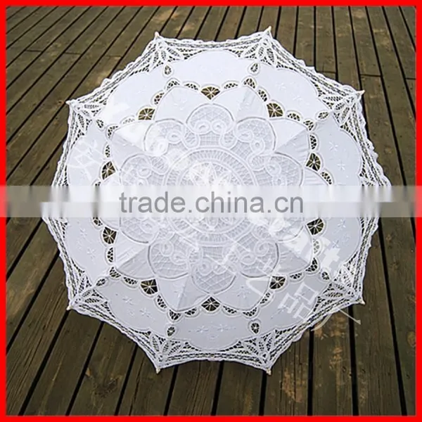 Victorian Style White Lace Crafts Parasol for Promotion photo-5