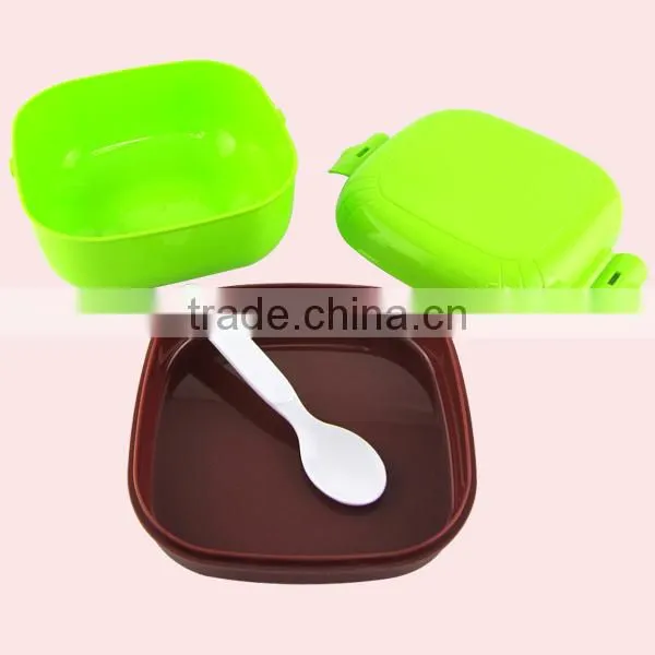 Square Shape Two Layers Plastic Lunch Boxf or Kids photo-2