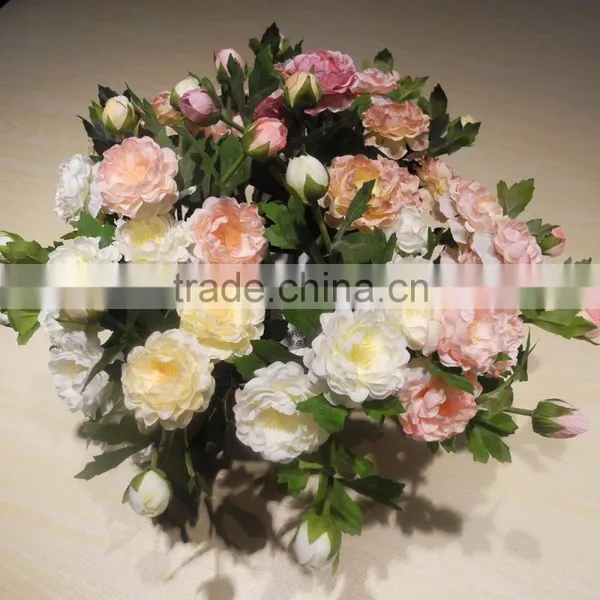 Hot Sell Small Single Stem Artificial Ranunculus Hotel Home Arrangement photo-4