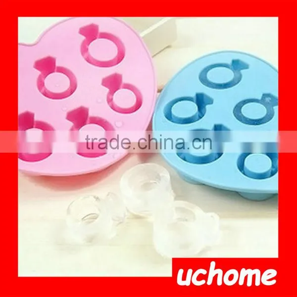 UCHOME Lovely Silicone Diamond Ring Ice Cube Tray/food-grade Chocolate Mold,Blue photo-4