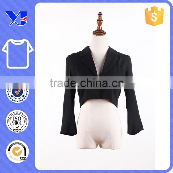 Normal Fall Style Curvy Botton Hem Waist Length Short Open Coat