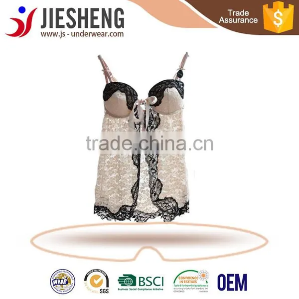 Open Hot Sexy Girl Night Dress Full Coverage Lace Sleep Wear Sexy Image Night Dress(Accept OEM) photo-5