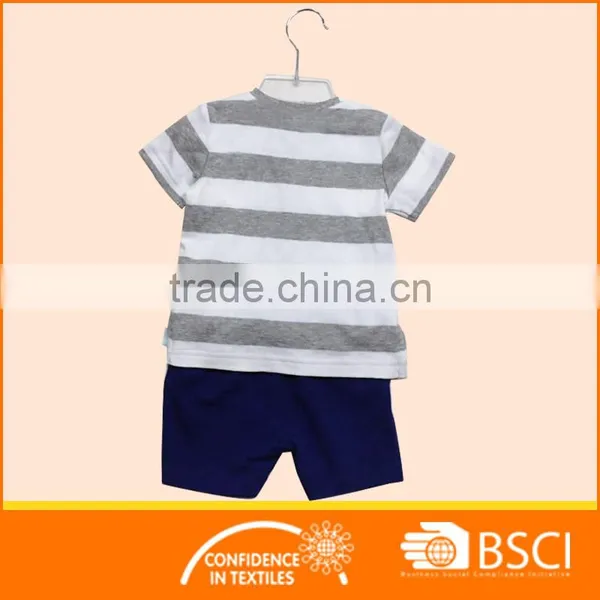 Yarn Dyed Baby Boy Summer Shirt Matching Shorts Fancy Clothing Set photo-2