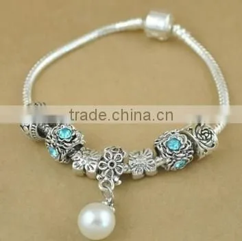 Vintage Big Hole Flower Beads Braided Bracelet Black Adjustable Rope Knot Bracelet for 2016 Promotional Items photo-3