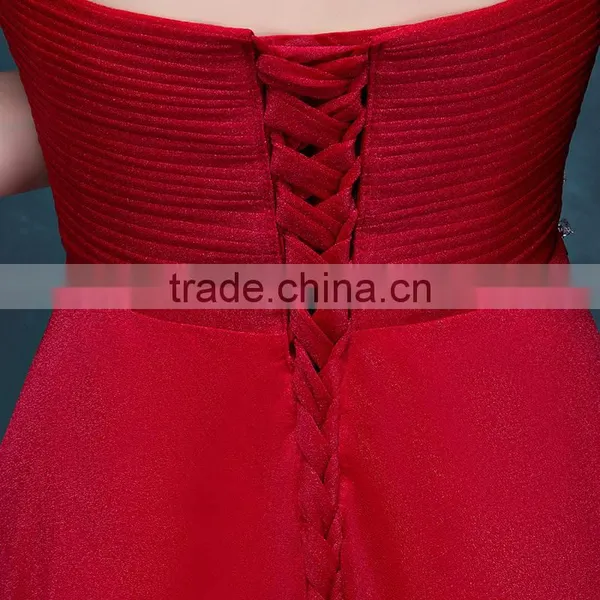 MGOO New Custom OEM Wine Red Handmade Wedding Dress Elegant Dinner Party Dress Top Design Prom Dress 2067 photo-6