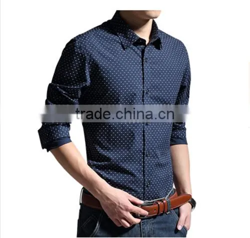 2016 Yarn Dyed W Printed Men Slim Fit Casual Shirt photo-2