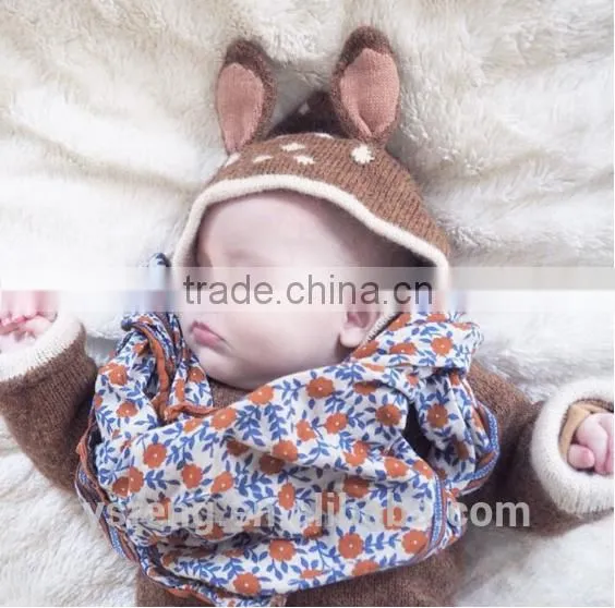 Deer Ear Baby Sweater Zipper Cardigan With A Hood Children Sweater photo-3