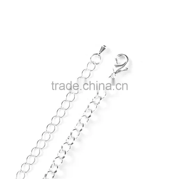 Iron Based Alloy Lobster Clasp Rolo Chain Bracelets Silver Plated photo-3