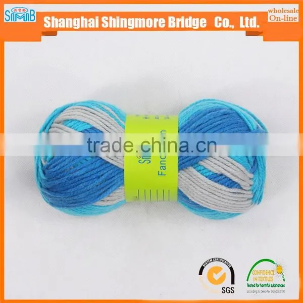Knitted Yarns China Supplier Cheapest Wholesale Oeko Tex Certified 100% Acrylic Yarn, Space Dyeing Multicolor Yarn for Scarf photo-3