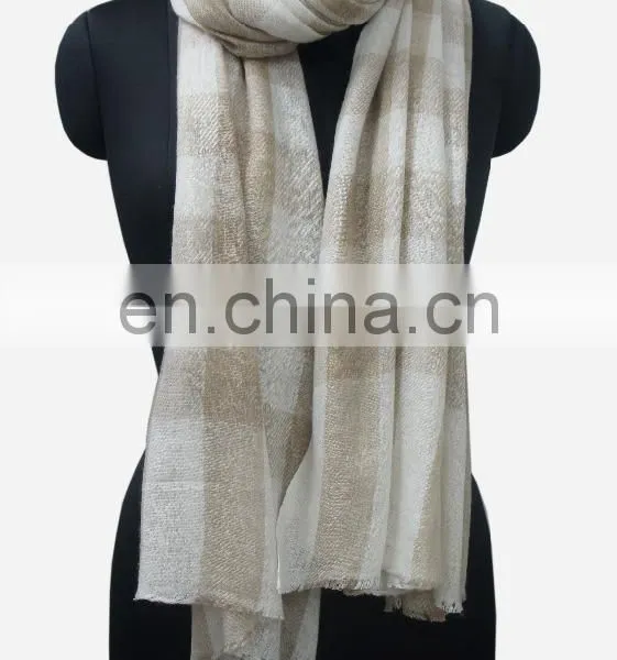 Shawls & Scarfs in Check, Check Pashmina Wool Shawls photo-4