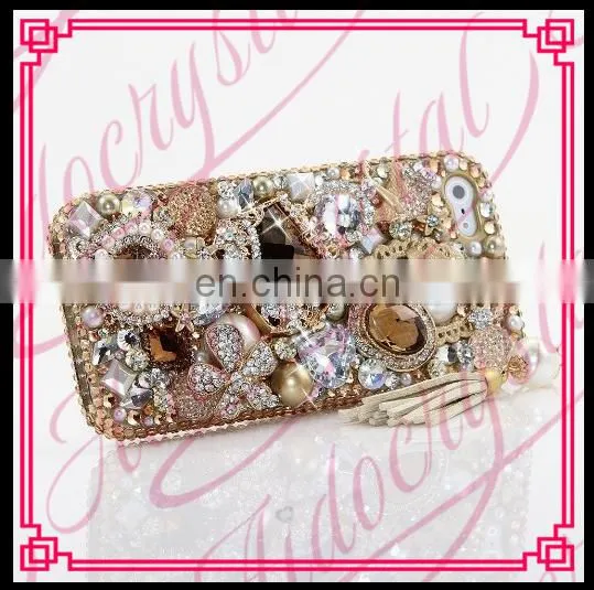 Aidocrystal Hot Sale Gold Luxury Design Rhinestone Crystal Covers Ladies Cell Phone Cases for Iphone 6 Plus photo-6