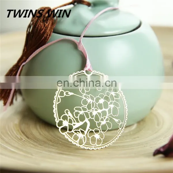 Lovely Popular School Office Supplies Stationery From China ,Unique Gold Design Metal Flower Shaped Bookmarks for Books photo-4
