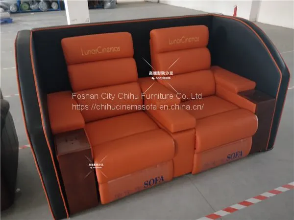 Newly Design Home Theater Sofa,genuine Leather Power Recliner Love Seat for Cinema Hall photo-3