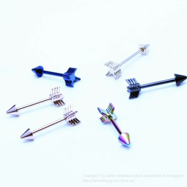 Beauty Care Feather Feather Arrow Earrings, Titanium Body Piercing Foreign Trade Accessories Wholesale photo-2