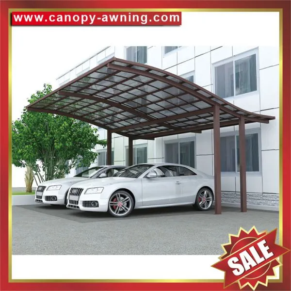 Outdoor Villa Alu Aluminium Aluminum Alloy Metal PC Polycarbonate Double Parking Carports Car Port Shelter Canopy Awning Cover Suppliers photo-5