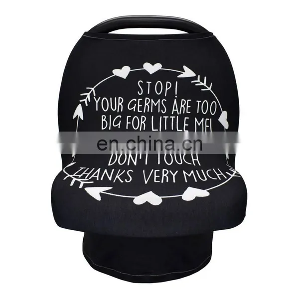 Preemie No Touching Sign Stretchy Baby Car Seat Cover Shopping Cart Grocery Trolley Cover Privacy Nursing Cover Carseat Canopy photo-4