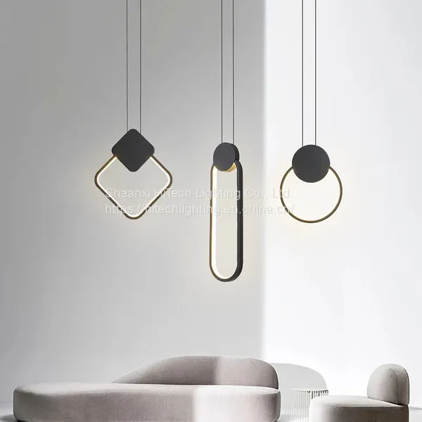 Novelty Nordic Led Pendant Lights For Living Room Bedroom Bedside Bar Wall Decor Lighting Geometry Hanging Lamps Kitchen Fixture photo-5