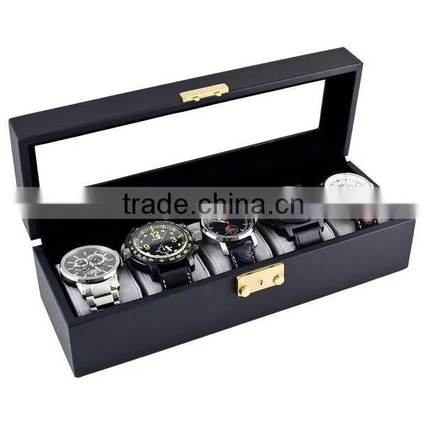 Classic Black Leather Watch Display Case Watch Box Watch Storage Case for Travel photo-4