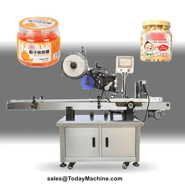 Automatic Square Plastic Bottle Adhesive Jar Double Sides Sticker Labeling Machine
