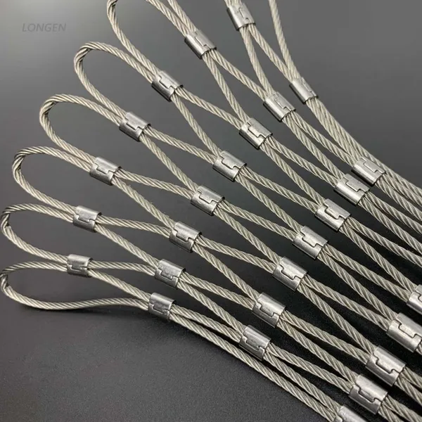 Wholesale Price for 50*92mm Diagonal Size Stainless Steel Wire Rope Ferrule Mesh for Safety Nets and Zoo photo-3