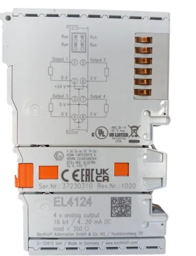 BECKHOFF EL4124 EtherCAT Terminal 4-Channel Analog Output Module ±10V 16-Bit High Precision Industrial Automation photo-4