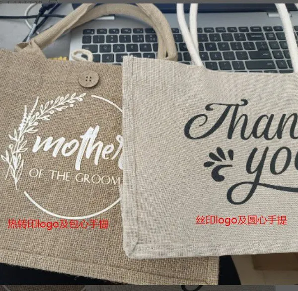 Custom Size And Printed Jute Tote Bags photo-2