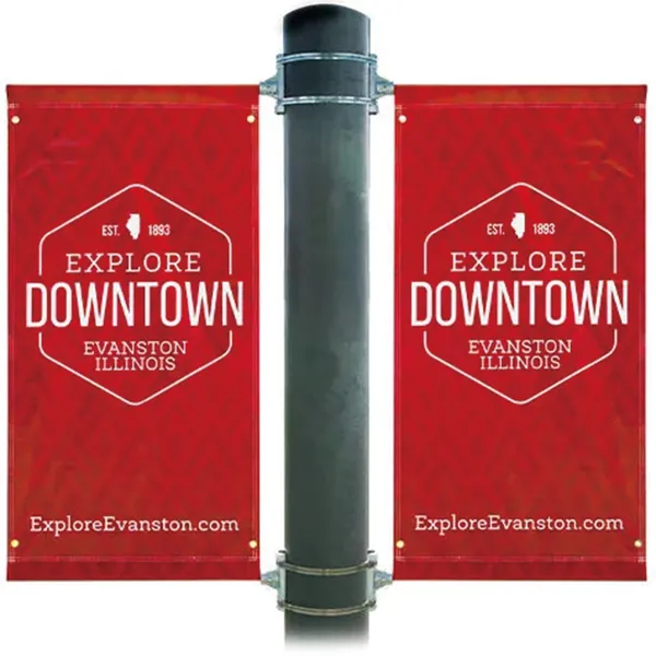 Custom Banner Street Light Pole Banners Double Sided Street Light Pole With Bracket Set Display Hanging Banner photo-2