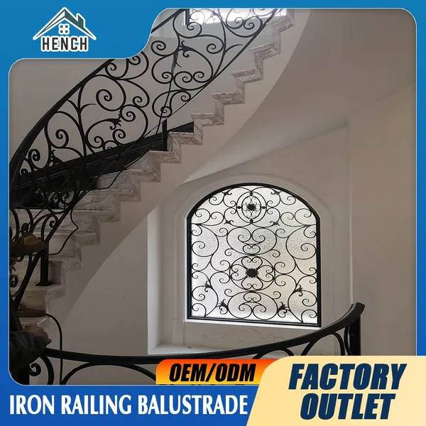 Home Villa Wrought Iron Railing Balcony Balustrades Stair Fence For Sale photo-3
