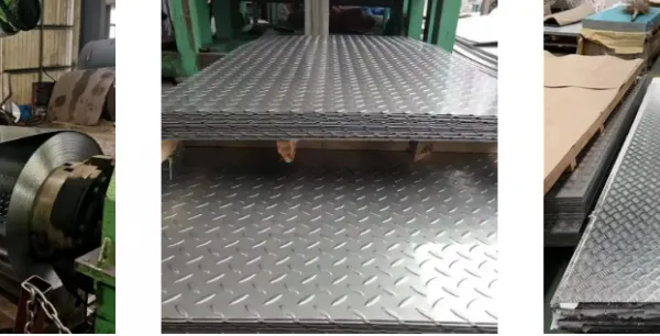 High Quality GI Checkered Steel Sheet Hot Dip Galvanized Embossed Plate Diamond / Lentil Pattern for Construction Platform Flooring
