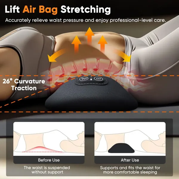 Electric Neck and Lower Back Massage Pillow With Gentle Vibration and Heat Function MH-BY059 photo-4