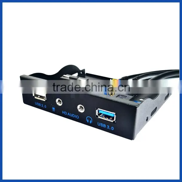 PANTO 3.5 Inch Floppy Drive Bay USB3.0+USB2.0 Hubs+HD Audio Mic 3.5mm PC Front Panel photo-2