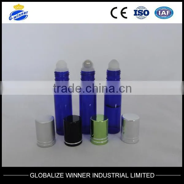10ml Bule Glass Roll on Bottle With Aluminum Cap With Plastic Ball Steel Ball photo-4