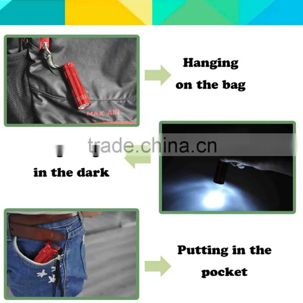 (120420) Top Quality Supermarket Promotion Aluminum Alloy Mini 9led Torch photo-4